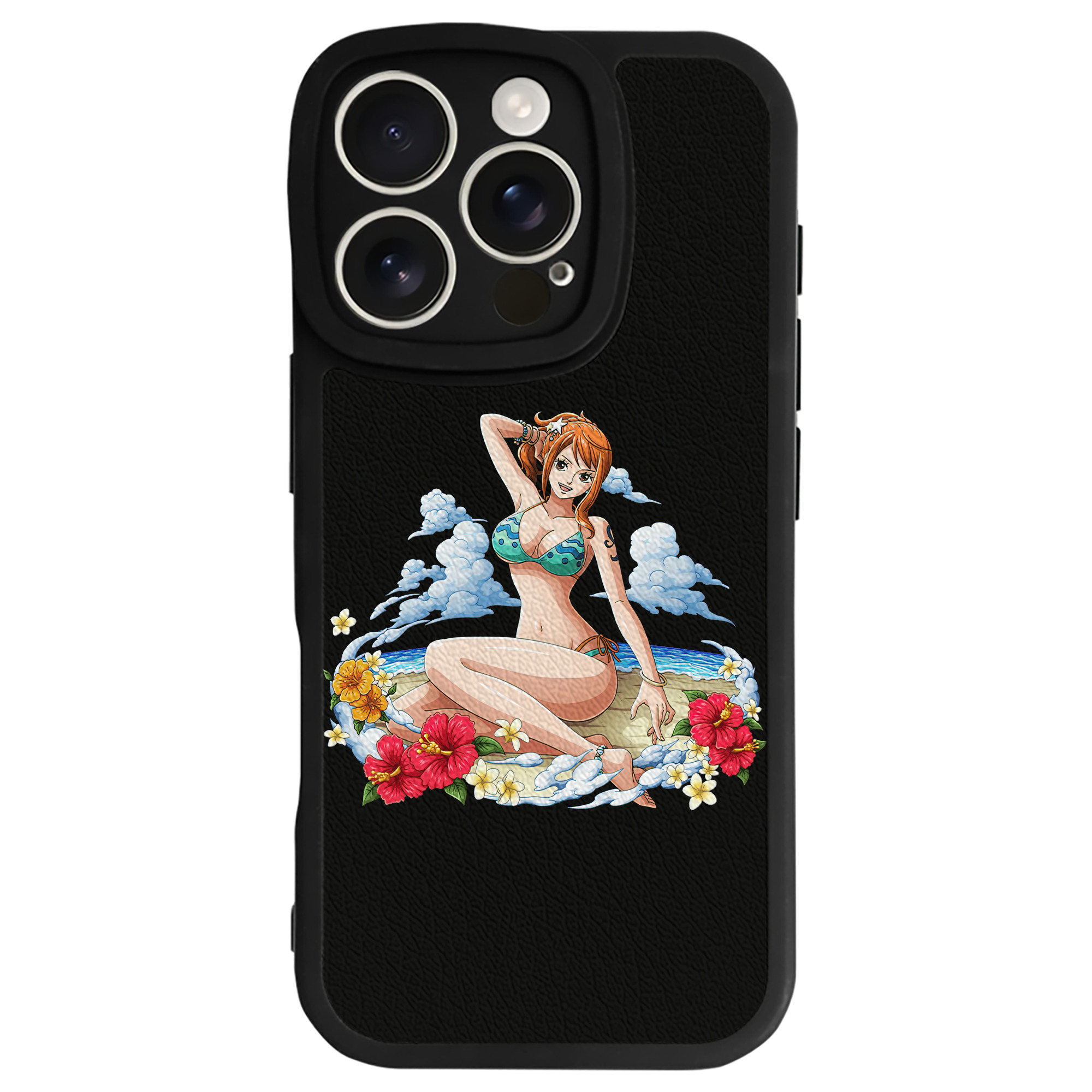 （画像用） ワンピース ナミ ONE PIECE Nami 【iPhone 16シリーズ対応】シリコンスマホケース（レザー調） 材質：シリコン